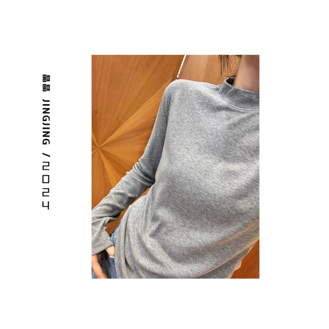 小晶儿JJ cloakroom | 【赛尔】半高领精致纯色弹力长袖衫