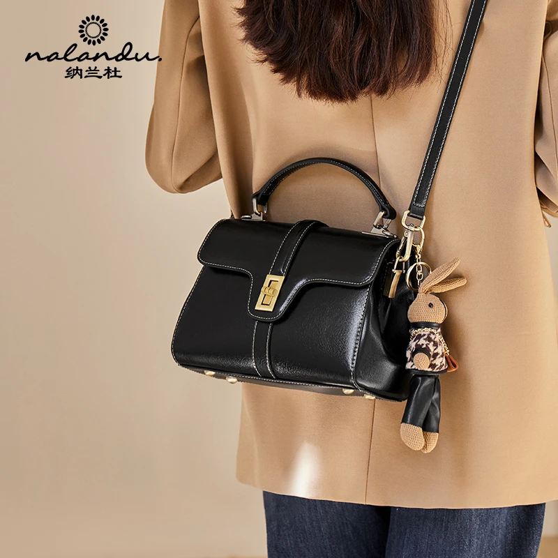 纳兰杜手提包女2025新款女士百搭时尚斜挎包高级感包包妈妈款1010