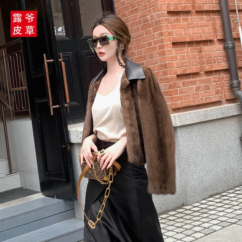 门店9900！Besfunny2023新款咖啡大衣女整翻领进口外套