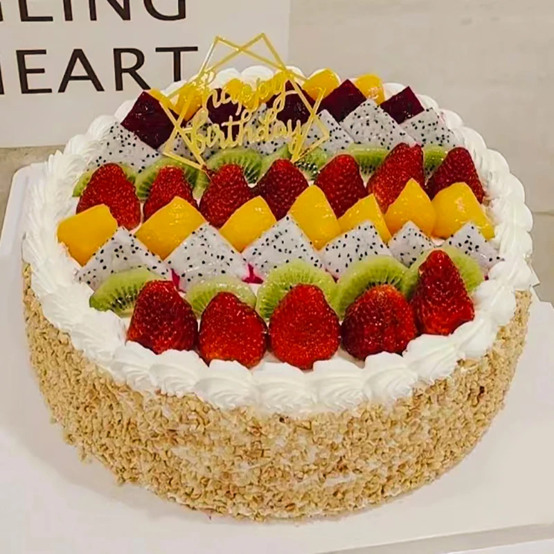 【同城配送】草莓芒果新鲜水果夹心生日蛋糕祝寿创意美味团购定制款