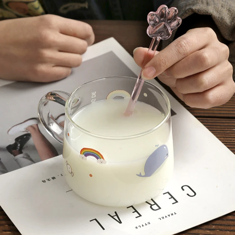 明尚德鲸鱼把杯马克杯大容量耐热学生大容量网红可爱透明家用创意