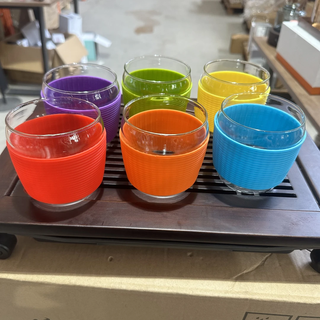 明尚德TZ324六只装喝水杯果汁杯茶杯玻璃手工主人杯耐热喝茶杯