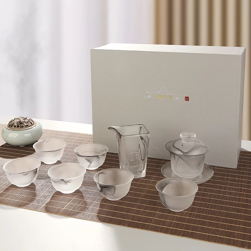 明尚德尚德瀛艺水墨套组手工高档家用中式主人杯手绘轻奢简约陶瓷