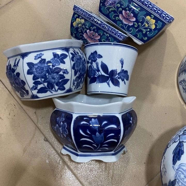 【闪购商品】摆件湛*手绘花盆五个，摆件
