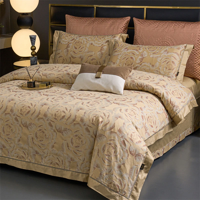 丝路花语-轻奢全棉提花床上四件套入冬加厚磨毛