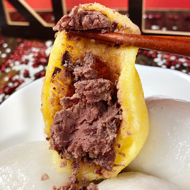 东北粘豆包 2斤4斤 手工制作红小豆馅 东北特产江米白豆包