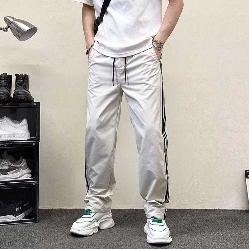 裤子男高街潮ins潮牌设计感小众直筒休闲长裤春秋潮流韩版