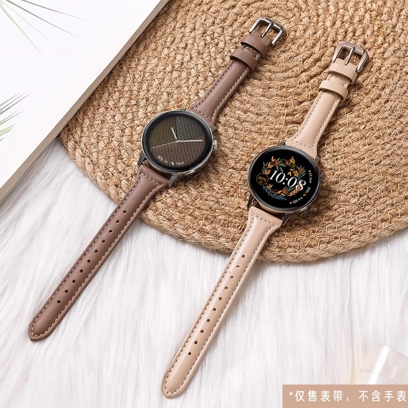 适用华为手表表带女款gt4/gT5小蛮腰真皮表带手链watchgt5GT2Ppro