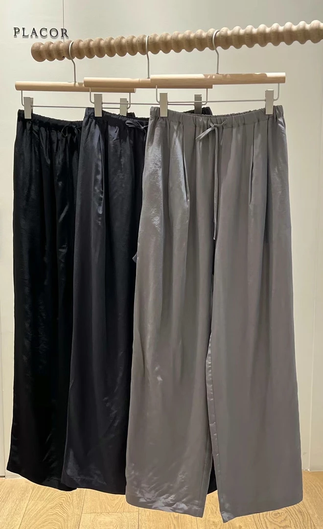 【NO退换】PL韩国东大门天*丝醋*酸赞版型系带松紧腰休闲裤