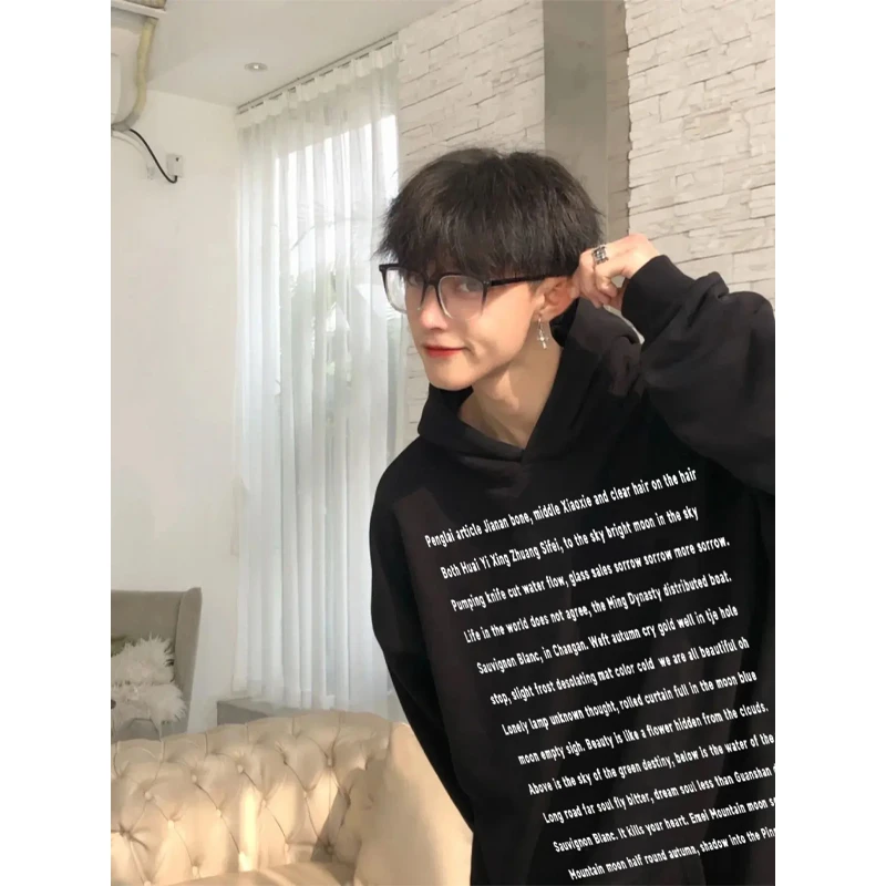 cleanfit卫衣男400g重磅美式复古字母印花欧美街头潮牌连帽衫外套