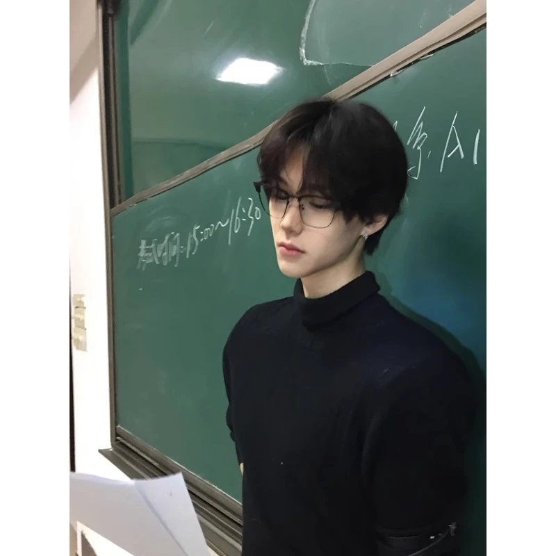 黑色可翻高领毛衣男款冬季内搭高级感打底针织衫cleanfit修身上衣