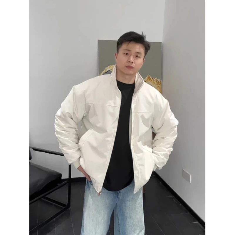 美式教练夹克棉服男款秋冬季高级感痞帅外套加棉加厚立领短款棉衣