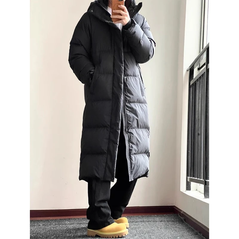 黑色美式中长款连帽棉服男款冬季防风保暖棉衣重磅防寒棉大衣外套