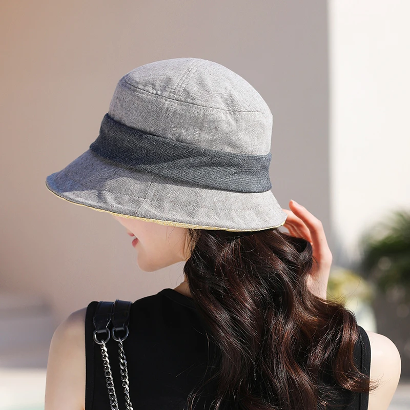帽子女夏款遮阳防晒女士夏季薄款棉麻太阳帽女款法式优雅渔夫盆帽