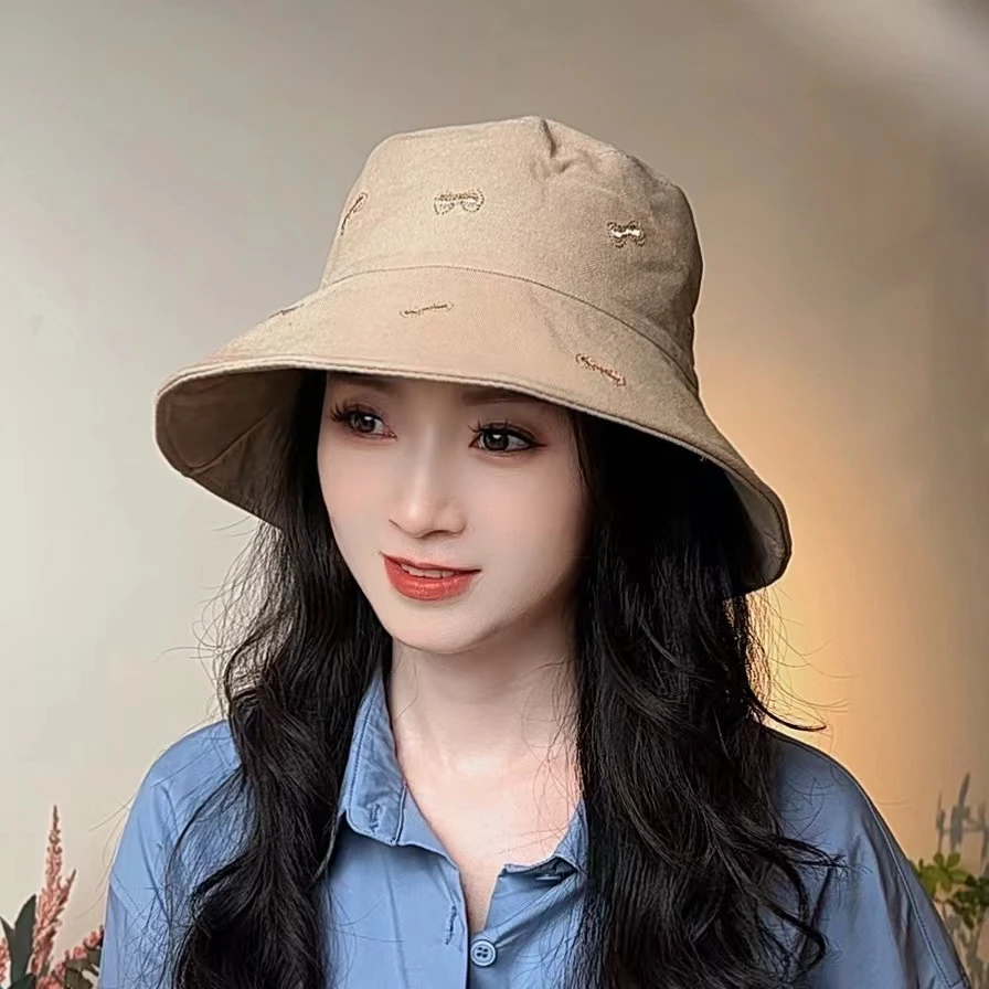 渔夫帽春秋女2024新款日系休闲百搭刺绣显脸小气质盆帽素颜帽子秋