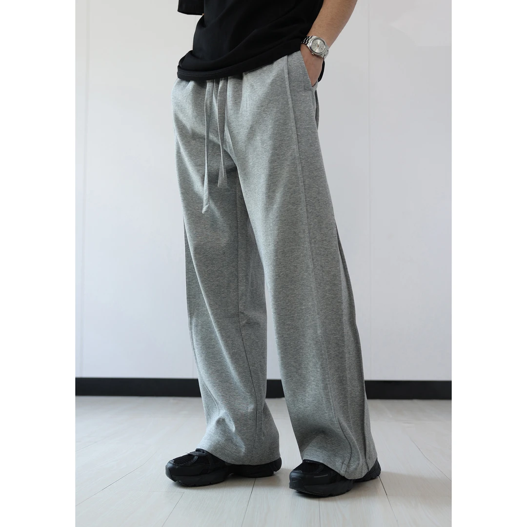 ZHUZIWEN春夏季直筒微宽百搭慵懒拖地显瘦男女休闲卫裤