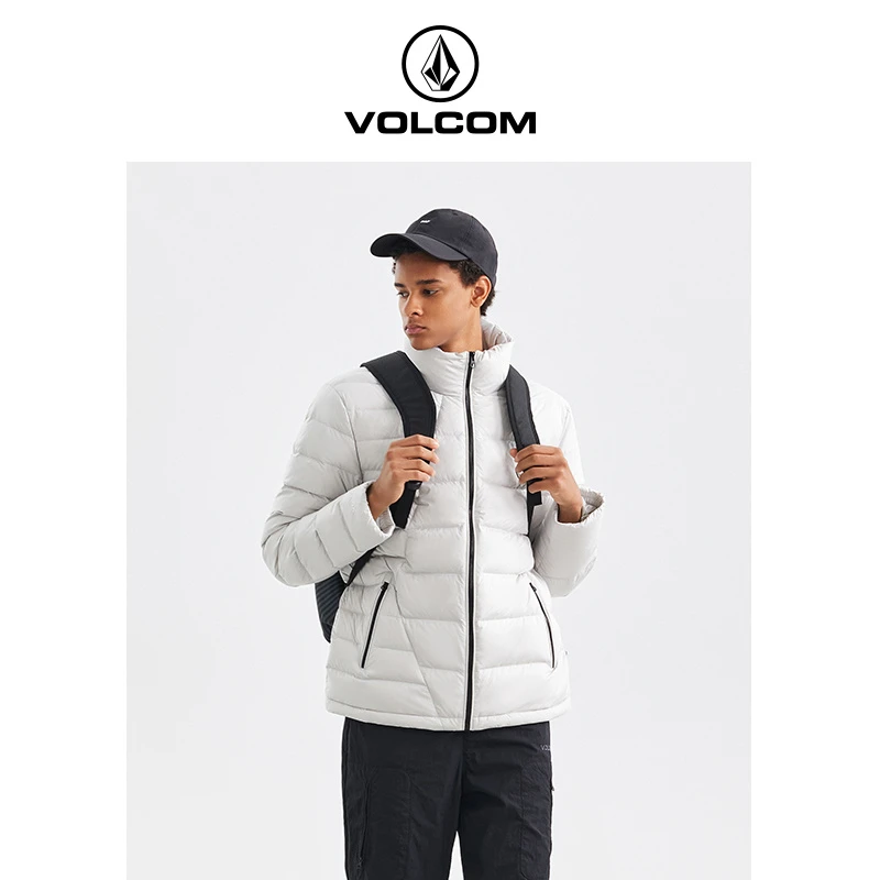 秋冬VOLCOM羽绒服保暖情侣运动时尚宽松户外短款男士简约立领