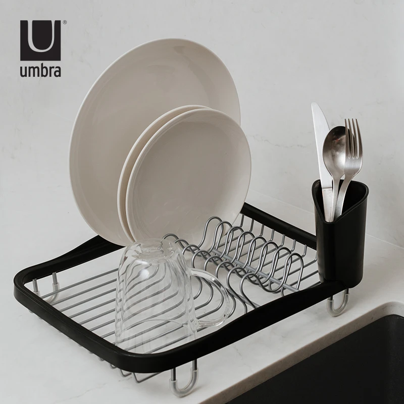 Umbra隔槽碗碟架 厨房碗架沥水架滤水篮置物架餐具碗筷收纳架