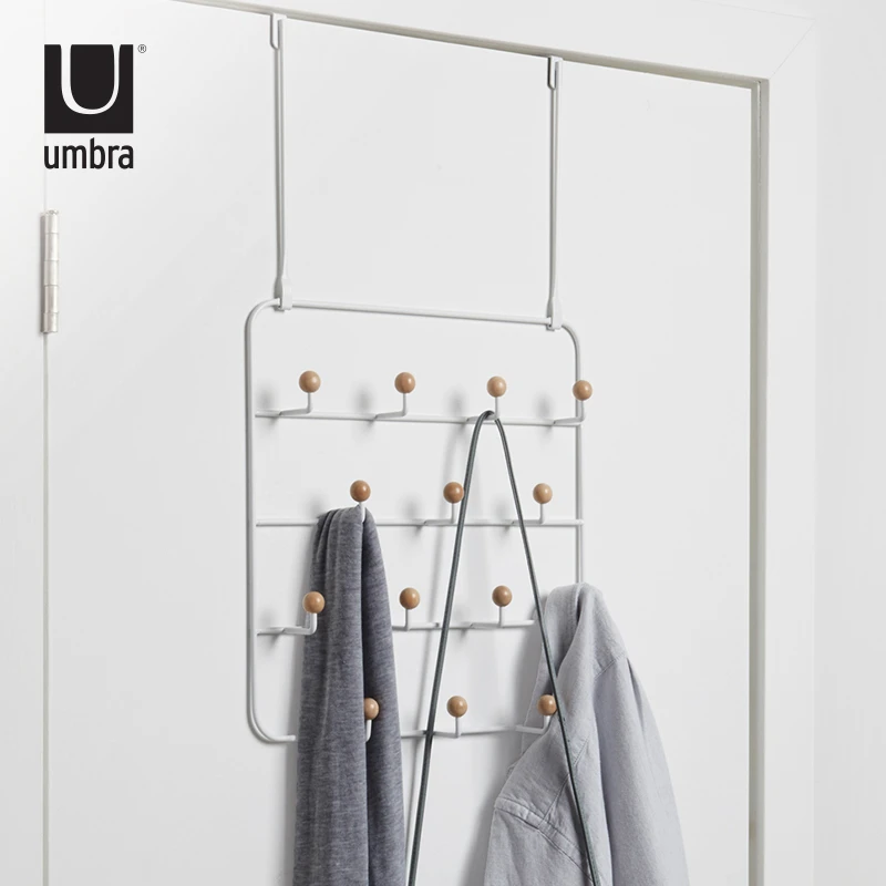 UMBRA/犹伯瑞挂门式收纳架金属门后免钉无痕挂钩免打孔创意衣帽架