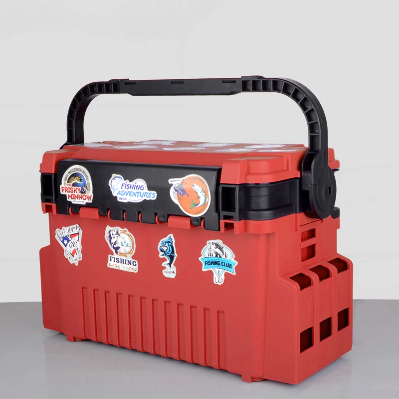 【套装】新款多功能路亚箱带EVA挂板多功能鱼箱大容量双层收纳钓箱