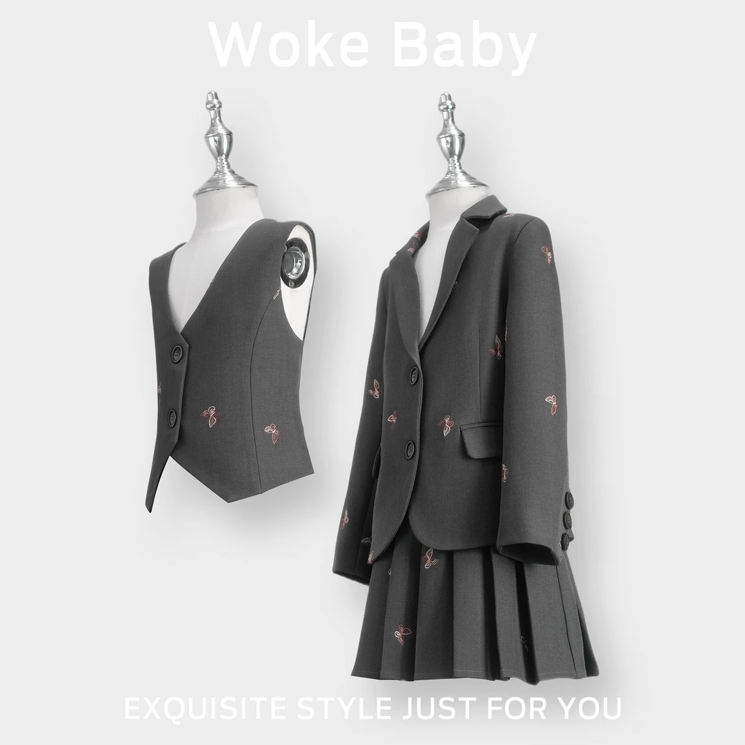 女童秋季新款外套复古上衣汉服儿童马甲古风裙子 V9343