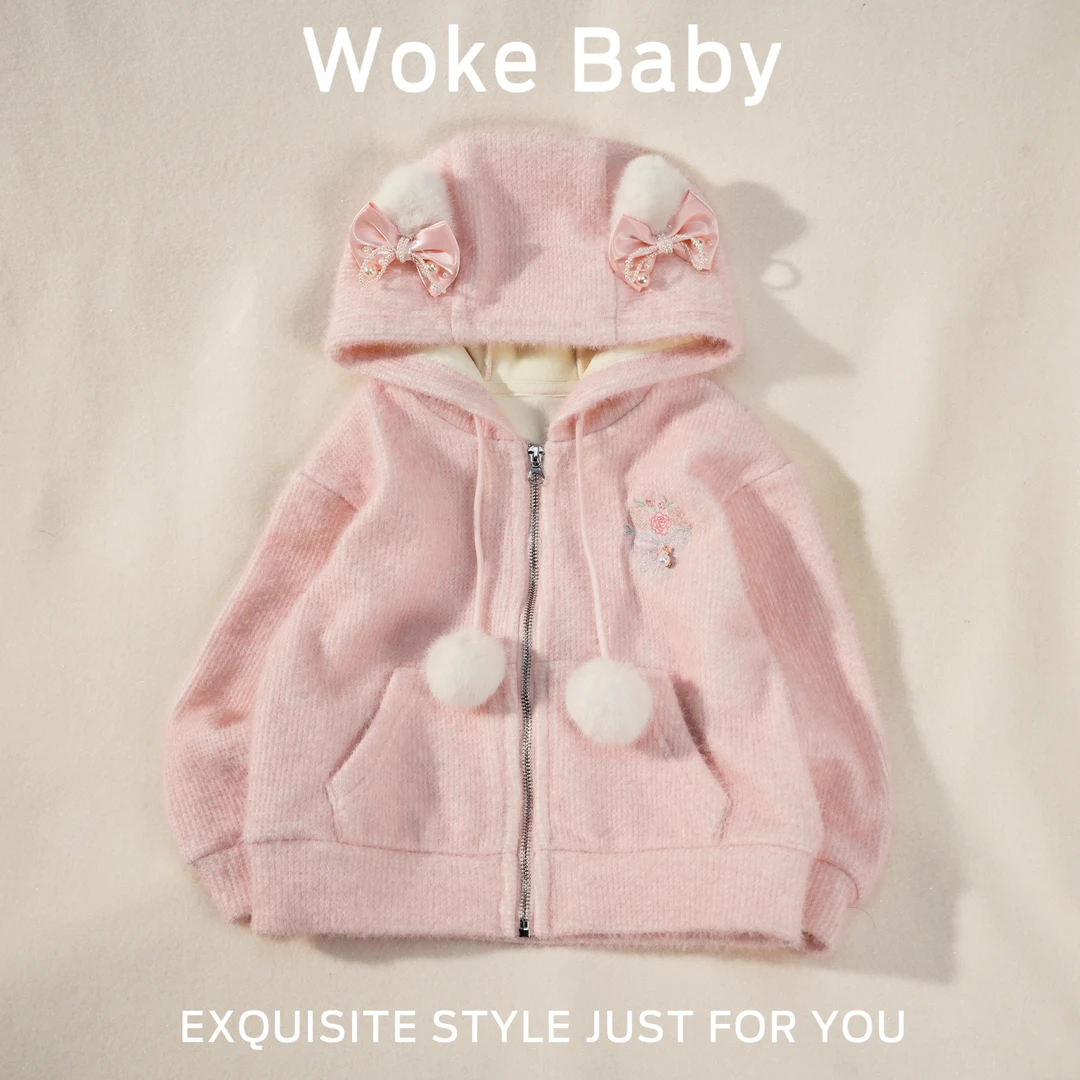 女童加绒一体绒新款汉服上衣 V10091