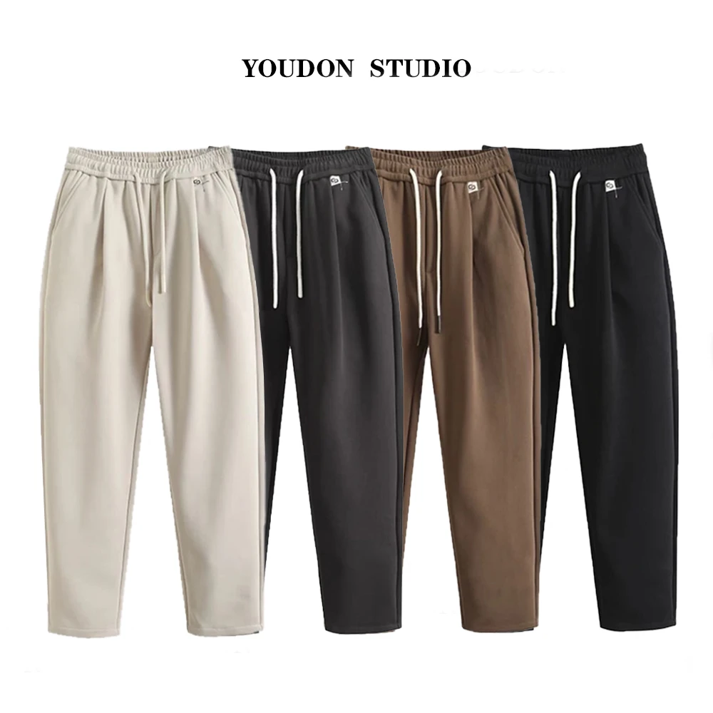 秋冬新款加厚加绒立体裁剪宽松百搭直筒潮流男士直筒休闲裤1218