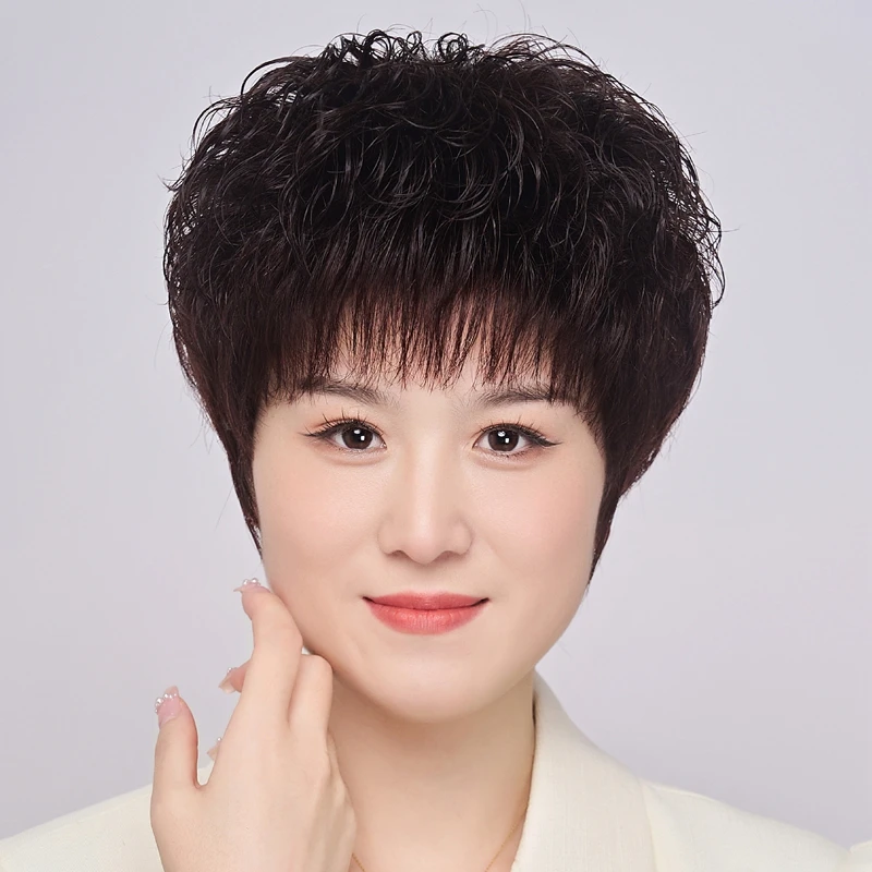 【秋季新款】透气舒适中老年假发真人发丝仿真头皮轻薄款假发套真发