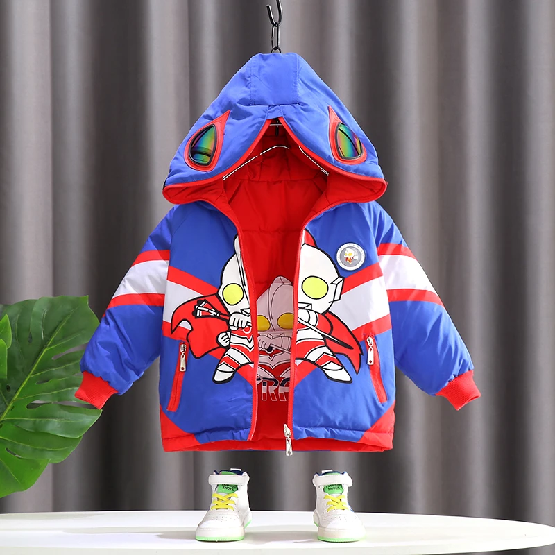 DDCT男童初代奥特曼2024冬款儿童棉衣两面穿中小童加厚棉袄90-150