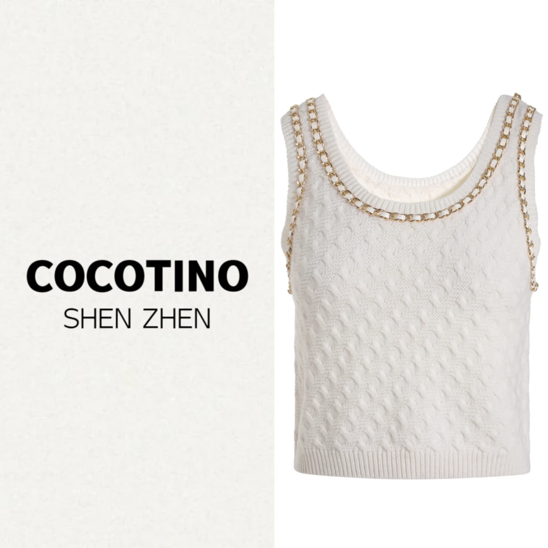 【链条背心】菱格修身显瘦时尚链条设计吊带背心ZZ17