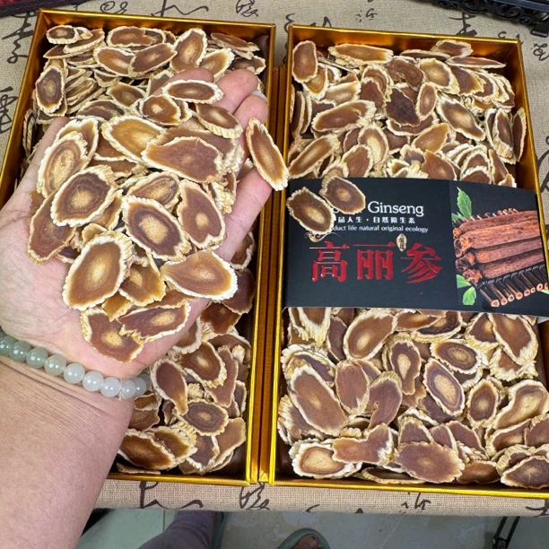 高丽参  精选老高丽参 原枝现切菊花纹片 手工切片 特大片