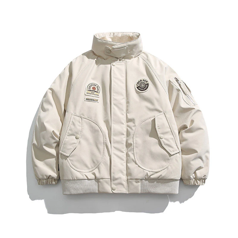 冬季新款男士棉衣日系潮牌纯色宽松休闲保暖棉服夹克加厚男袄外套