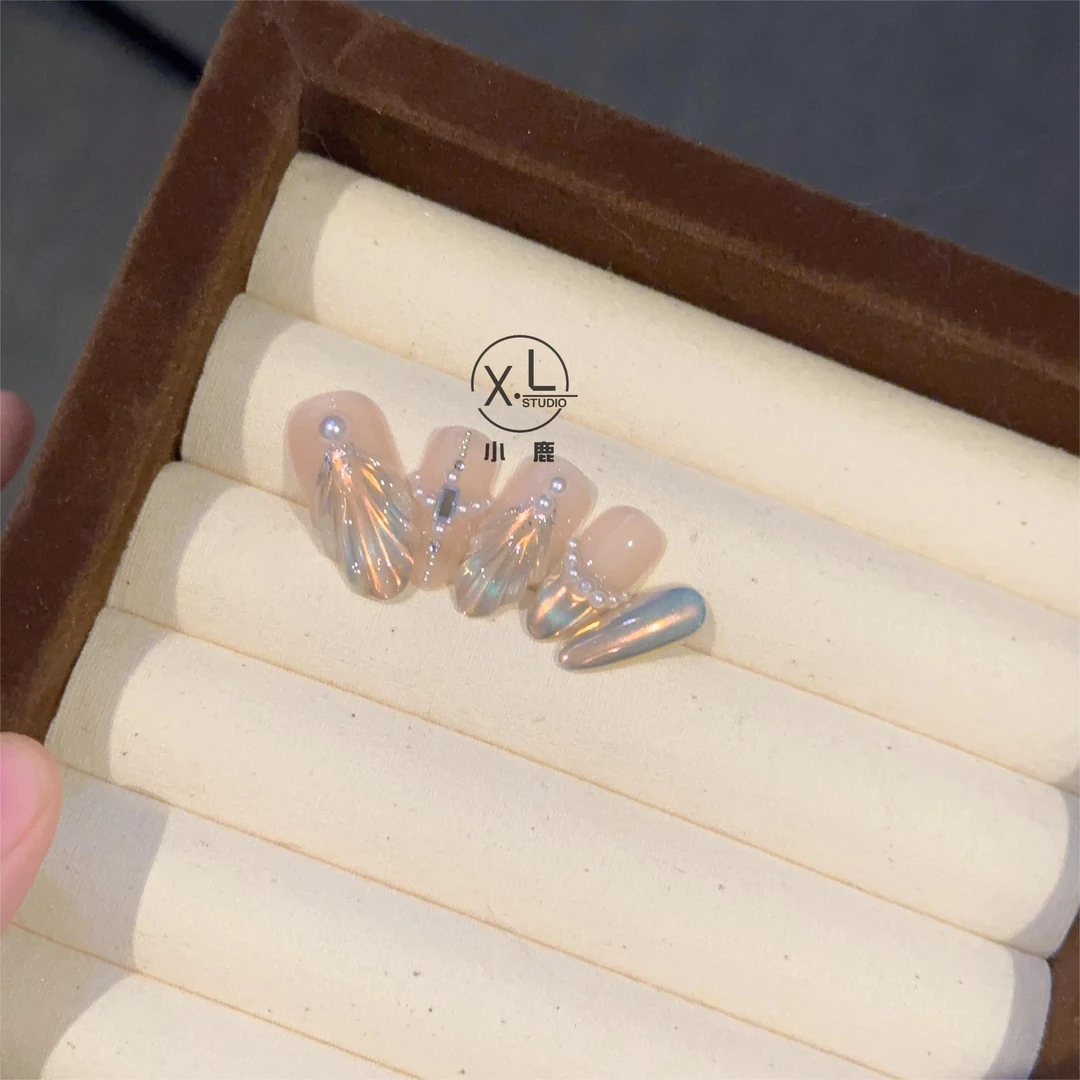【虞美人】人鱼尾巴显白纯手工光疗穿戴甲