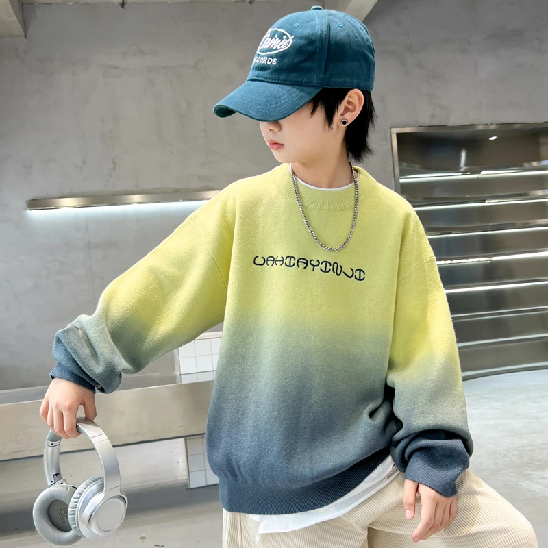 男童毛衣2024新款秋冬款中大童儿童冬装加厚上衣洋气套头针织衫潮