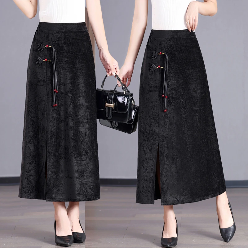 秋冬新款显瘦复古暗纹高腰新新马甲女款2025新款中式半截裙秋冬