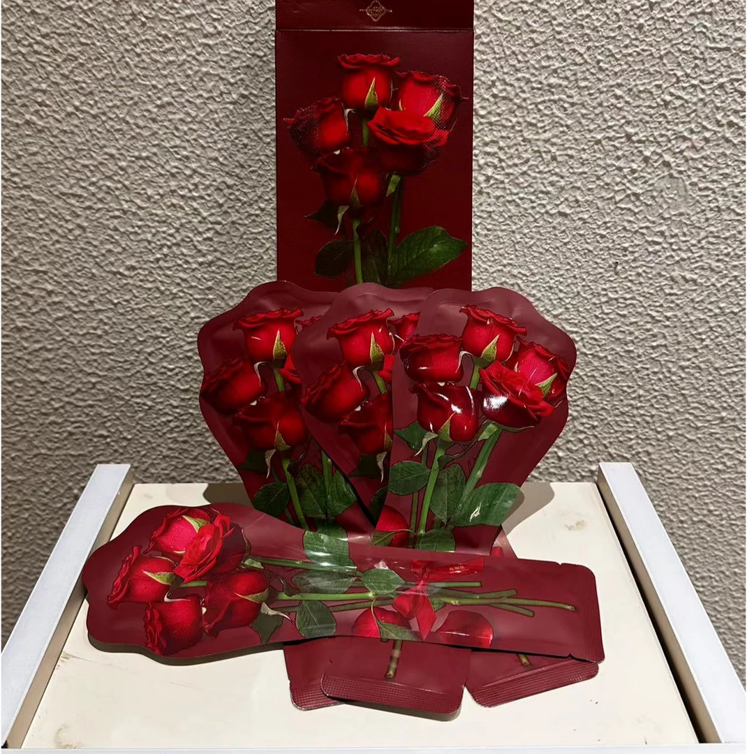 花加花玫瑰保湿紧致精油面膜丝绒