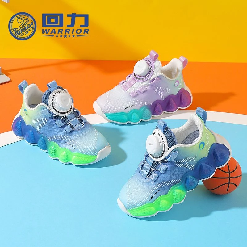 Warrior/回力648春秋季透气运动鞋儿童旋转扣休闲跑步鞋篮球鞋