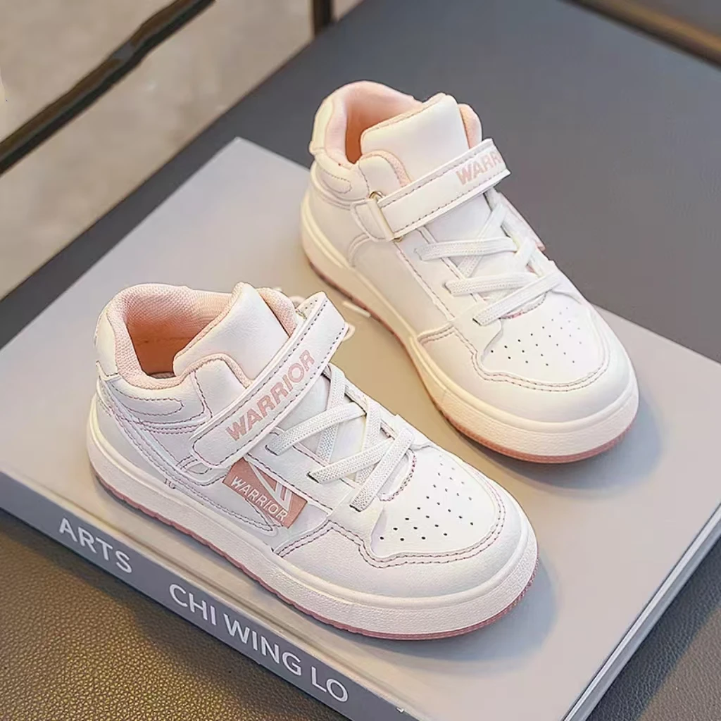 Warrior/回力1317秋季新款皮面软底板鞋学生百搭休闲透气童鞋A-2