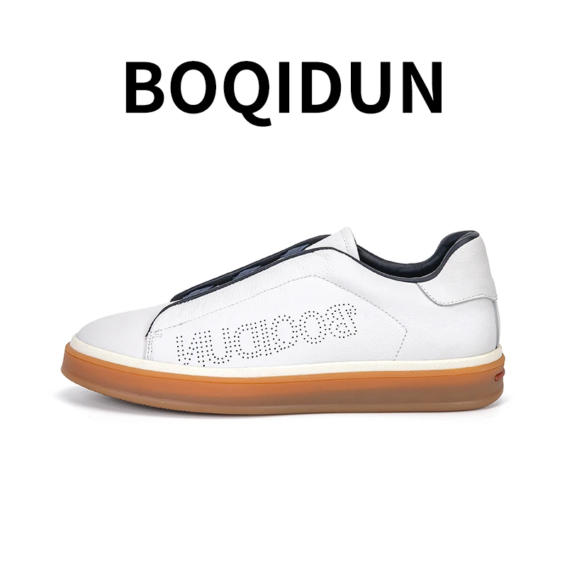 杰尼家欧货男士夏季舒适低帮百搭顶奢男板鞋牛皮高品质商务休闲鞋