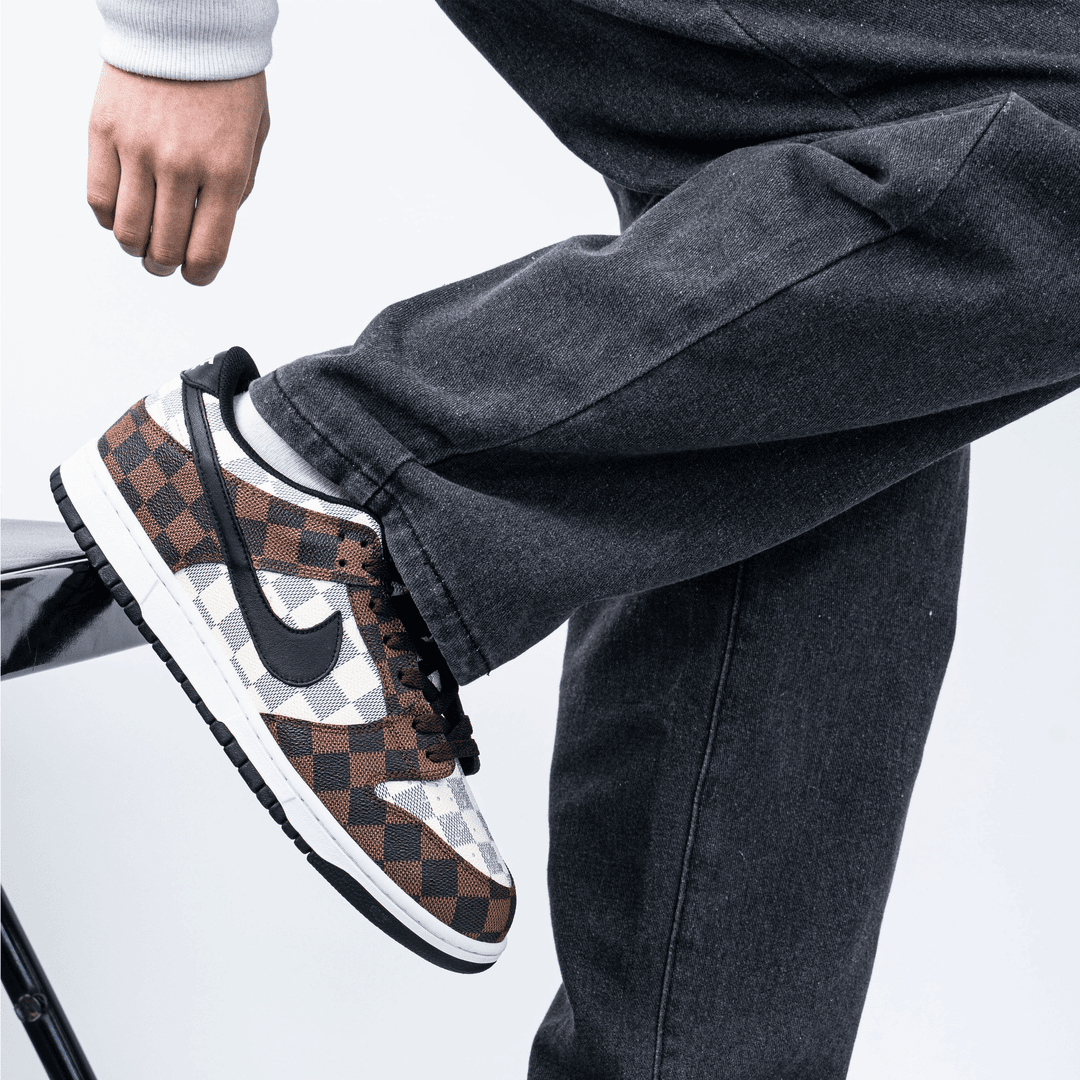【定制球鞋】NIKE-DK-复古篮低帮球鞋深棕反转-格纹DK-DD1399-105