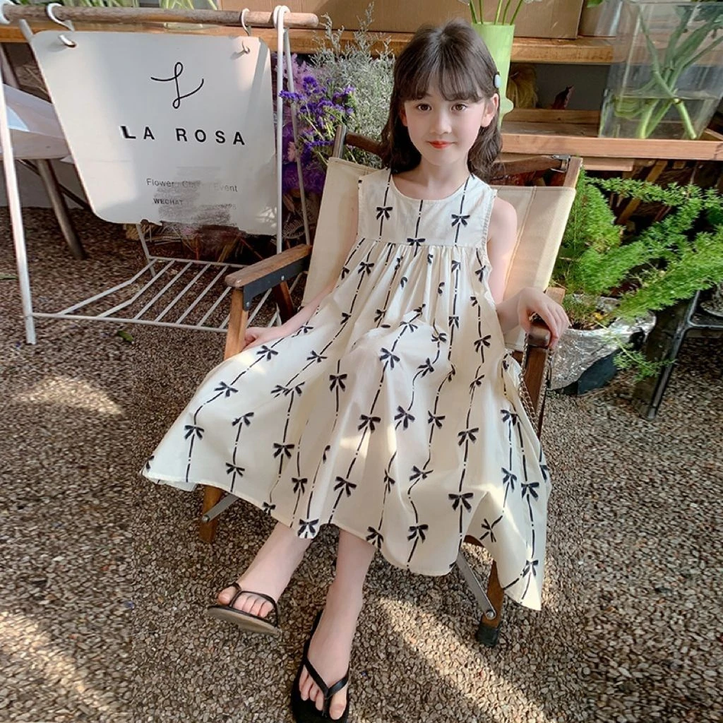 女童连衣裙夏季无袖中大童公主裙新款2025洋气夏装小女孩儿童裙子