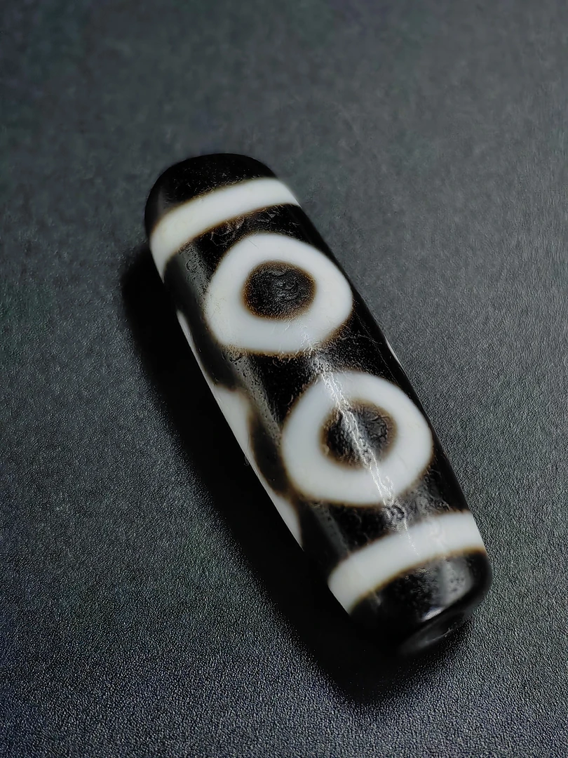 非金属珐琅吊坠 老台黑白熊猫三眼