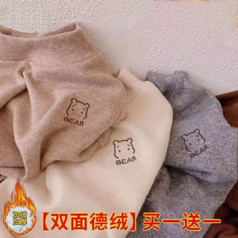 女童打底衫秋冬中小童半高领保暖内搭宝宝上衣男女童长袖T恤