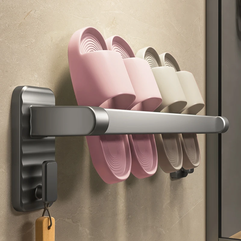 浴室拖鞋架壁挂式室内家用鞋子收纳神器墙壁门后挂架多功能置物架