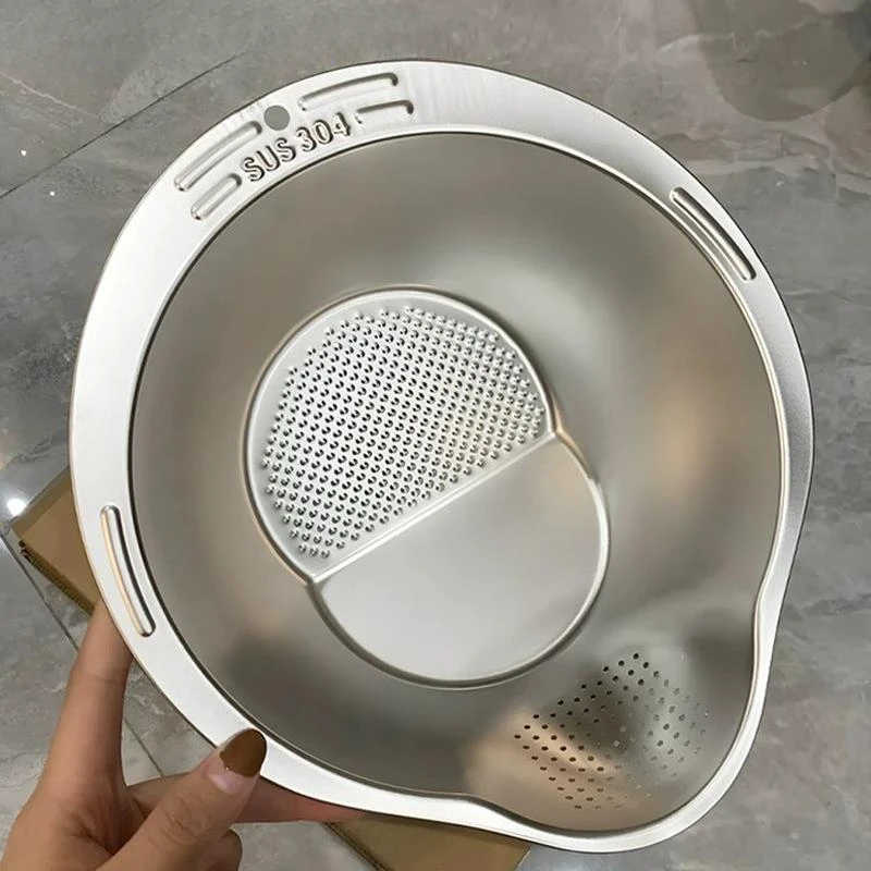 加厚316不锈钢洗菜盆沥水篮漏盆洗米筛淘米盆子滤水篮漏筛漏筐盆
