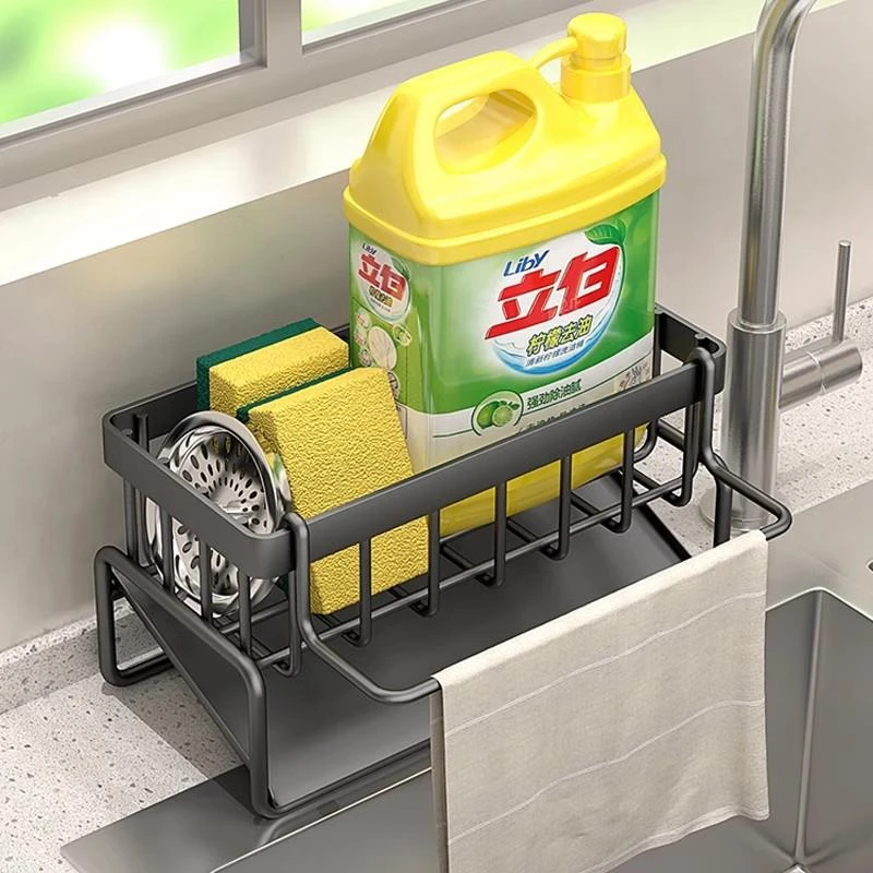 厨房水龙头置物架洗碗洗菜池水槽架沥水篮海绵刷百洁布抹布收纳架