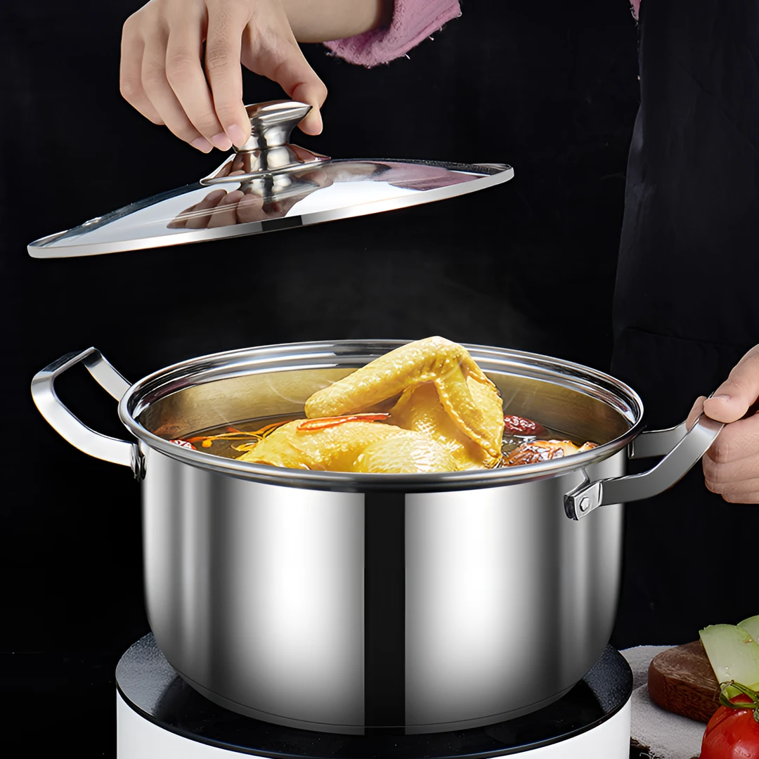 汤锅304不锈钢加厚大容量煮锅炖锅家用煲汤熬粥电磁炉燃气灶专用