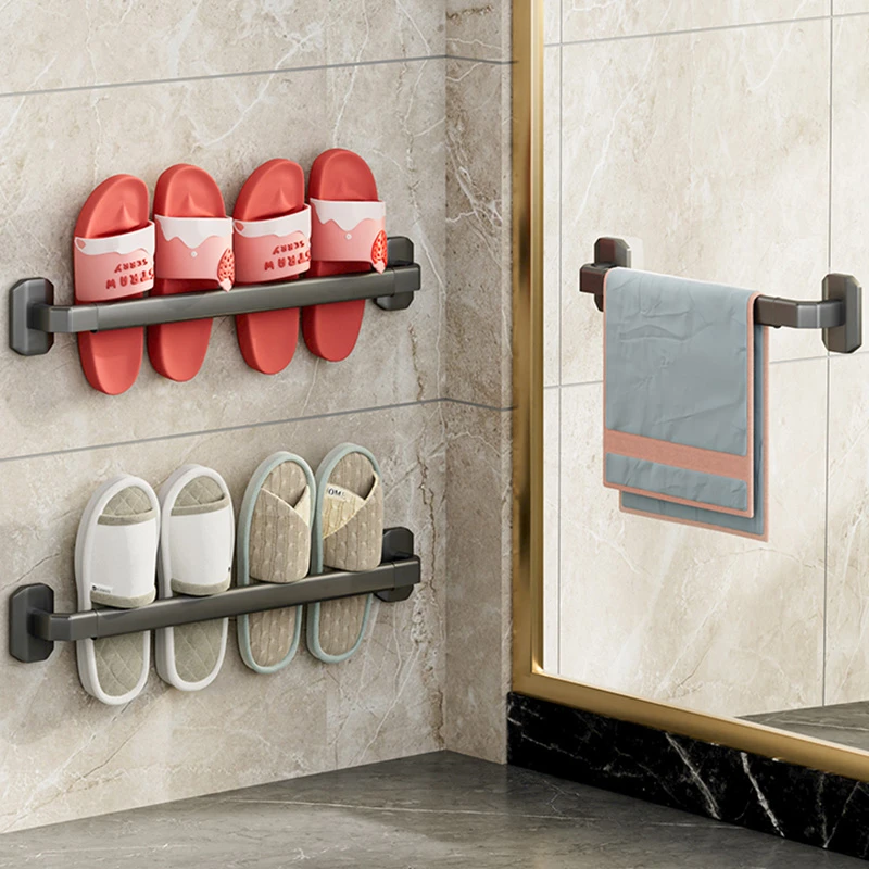 浴室免打孔拖鞋架卫生间置物架鞋子收纳神器厕所壁挂挂架托架架子