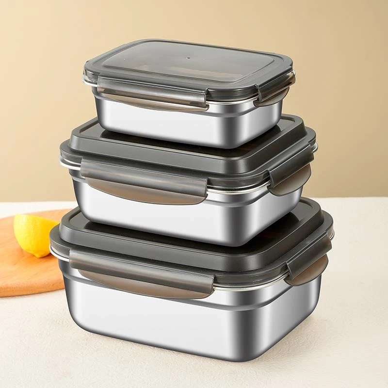 316不锈钢保鲜盒食品级冰箱专用带盖密封盒冷冻盒饭盒餐盒便当盒