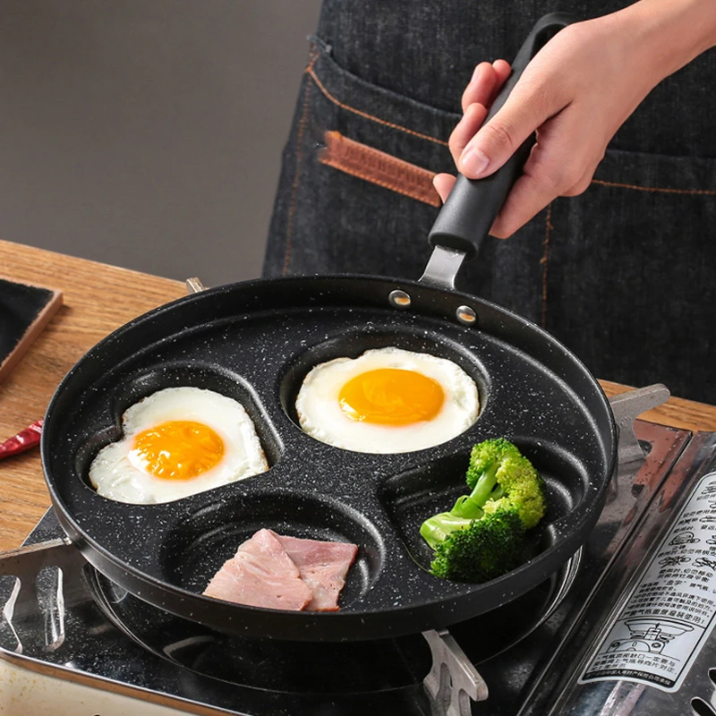 煎鸡蛋汉堡锅不粘平底锅家用迷你煎饼锅蛋饺神器四孔模具小煎蛋锅